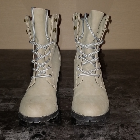 Tan Lace Up Ankle Boots - Picture 4 of 5